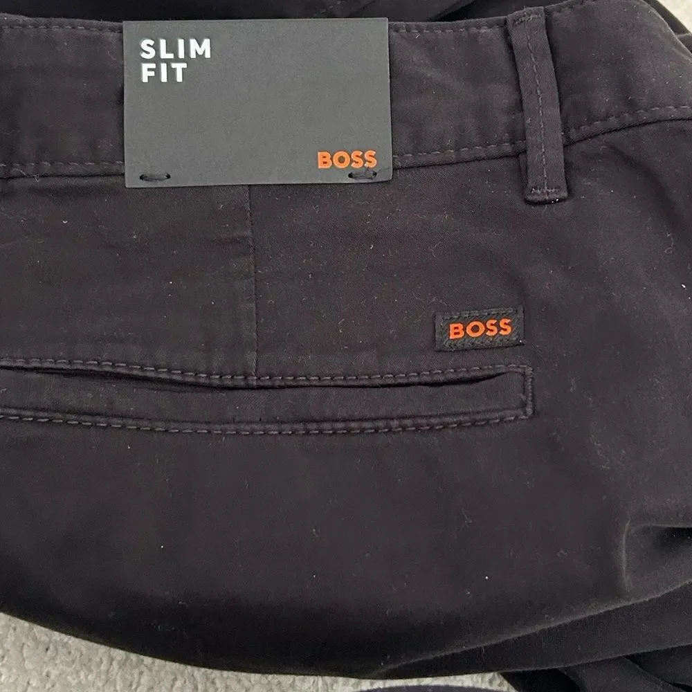 BOSS Slim-Fit Chinos Pants, Black, Size 38/34, NWT
